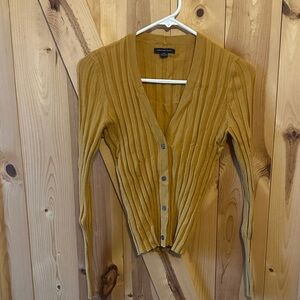 American Eagle Outfitters Mustard Ribbed Cardigan